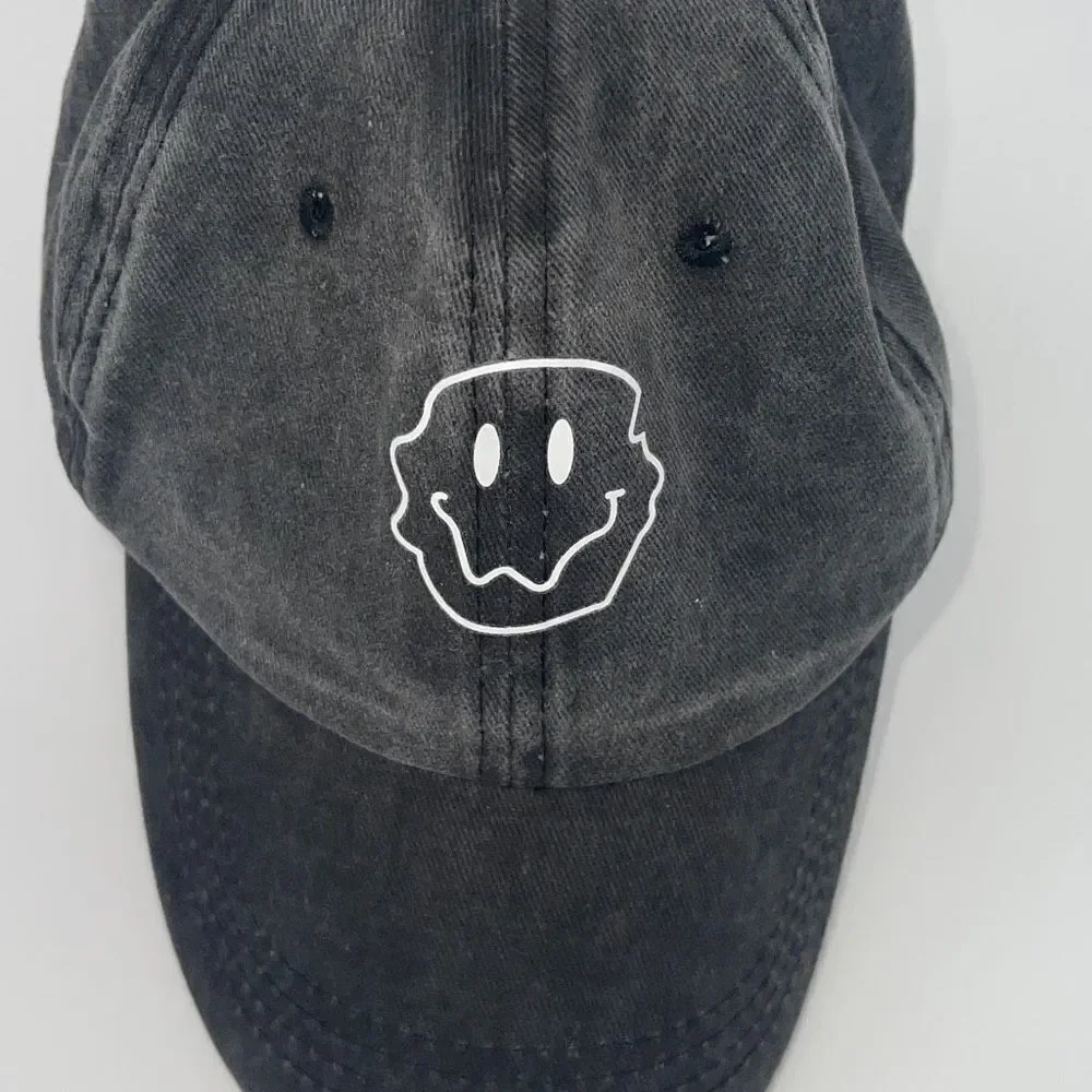 Y.F Unisex Baseball Cap Hat Adjustable Smiley Face Print Outdoor Summer One Size
